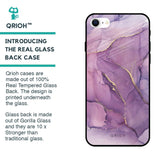 Purple Gold Marble Glass Case for iPhone SE 2022
