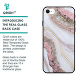 Pink & Gold Gllitter Marble Glass Case for iPhone SE 2022