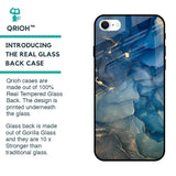 Blue Cool Marble Glass Case for iPhone SE 2022