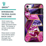 Electroplated Geometric Marble Glass Case for iPhone SE 2022