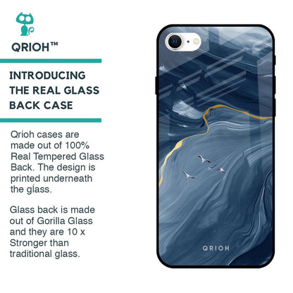 Deep Ocean Marble Glass Case for iPhone SE 2022