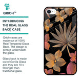 Lines Pattern Flowers Glass Case for iPhone SE 2022