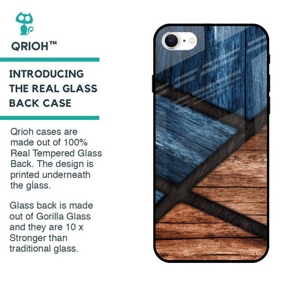 Wooden Tiles Glass Case for iPhone SE 2022