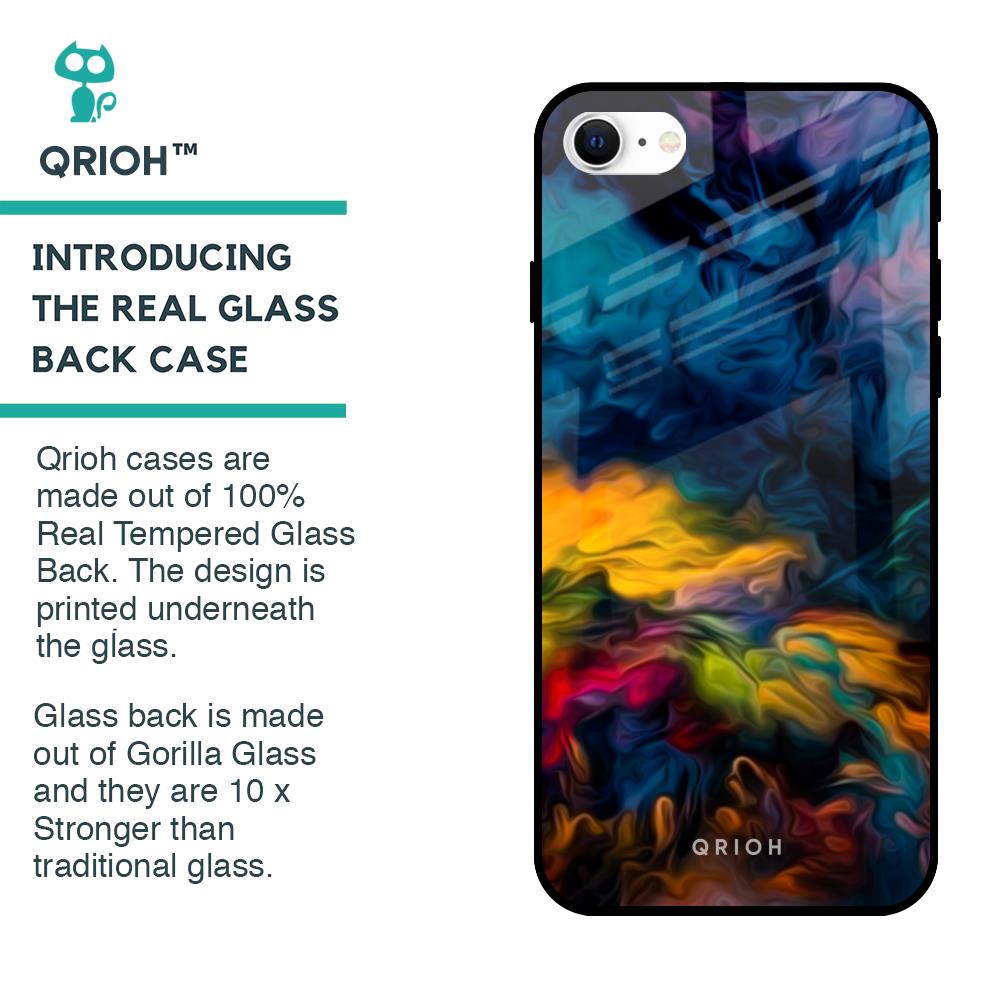 Multicolor Oil Painting Glass Case for iPhone SE 2022