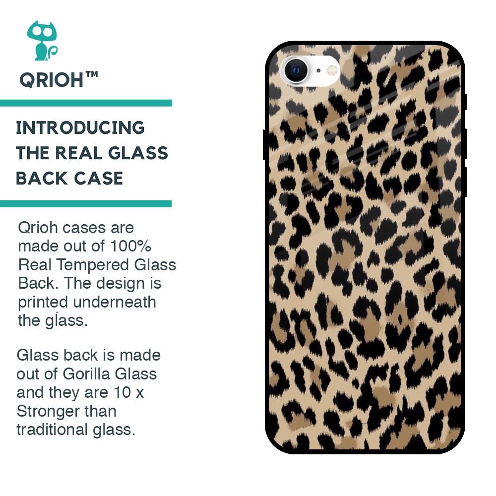 Leopard Seamless Glass Case For iPhone SE 2022