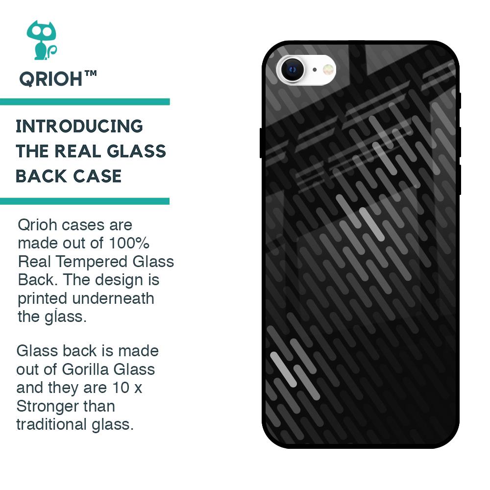 Dark Abstract Pattern Glass Case For iPhone SE 2022