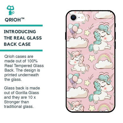 Balloon Unicorn Glass case for iPhone SE 2022