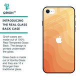 Orange Curve Pattern Glass Case for iPhone SE 2022