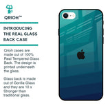 Green Triangle Pattern Glass Case for iPhone SE 2022