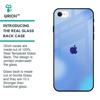 Vibrant Blue Texture Glass Case for iPhone SE 2022