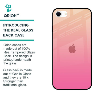 Pastel Pink Gradient Glass Case For iPhone SE 2022