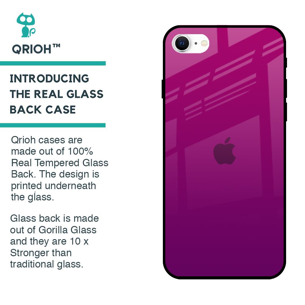 Magenta Gradient Glass Case For iPhone SE 2022