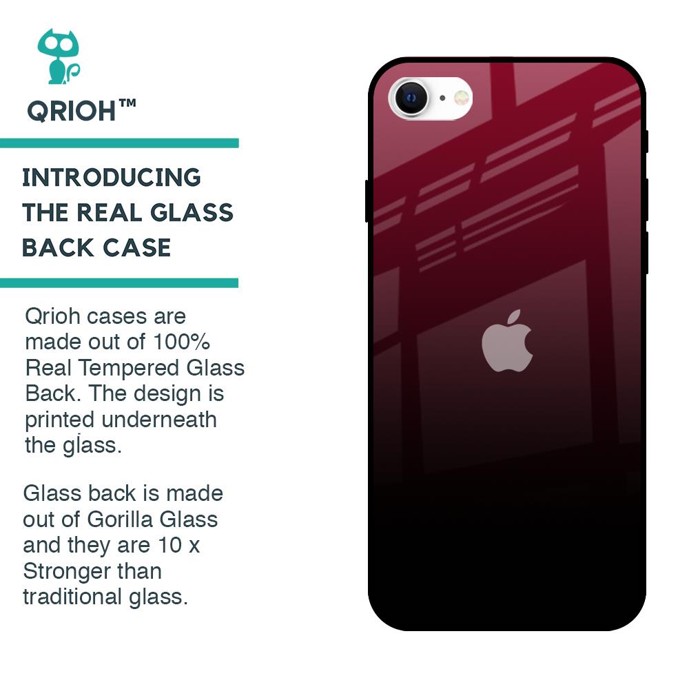 Wine Red Glass Case For iPhone SE 2022
