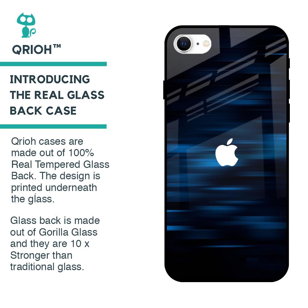 Blue Rough Abstract Glass Case for iPhone SE 2022