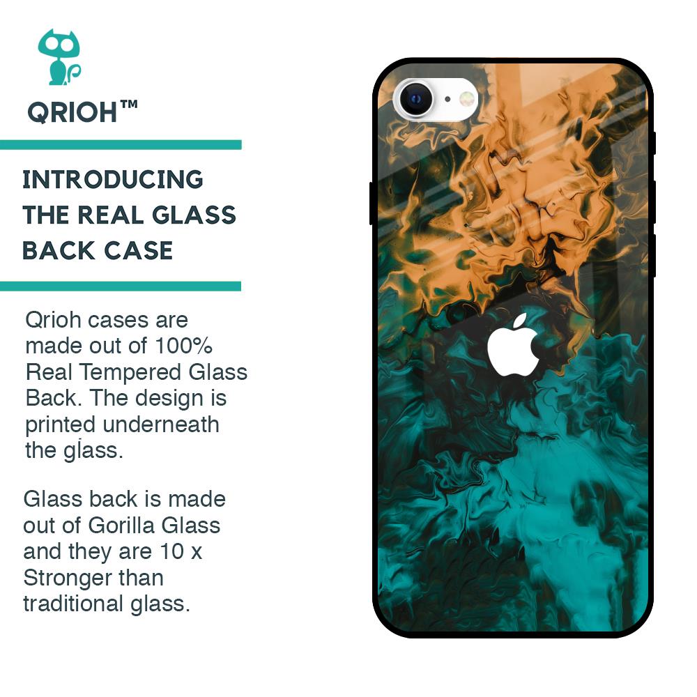Watercolor Wave Glass Case for iPhone SE 2022