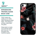 Tropical Art Flower Glass Case for iPhone SE 2022