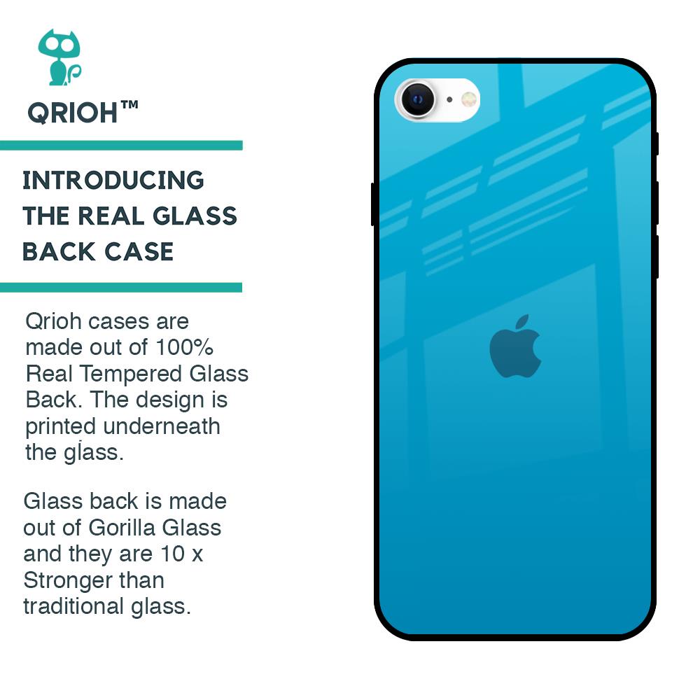 Blue Aqua Glass Case for iPhone SE 2022