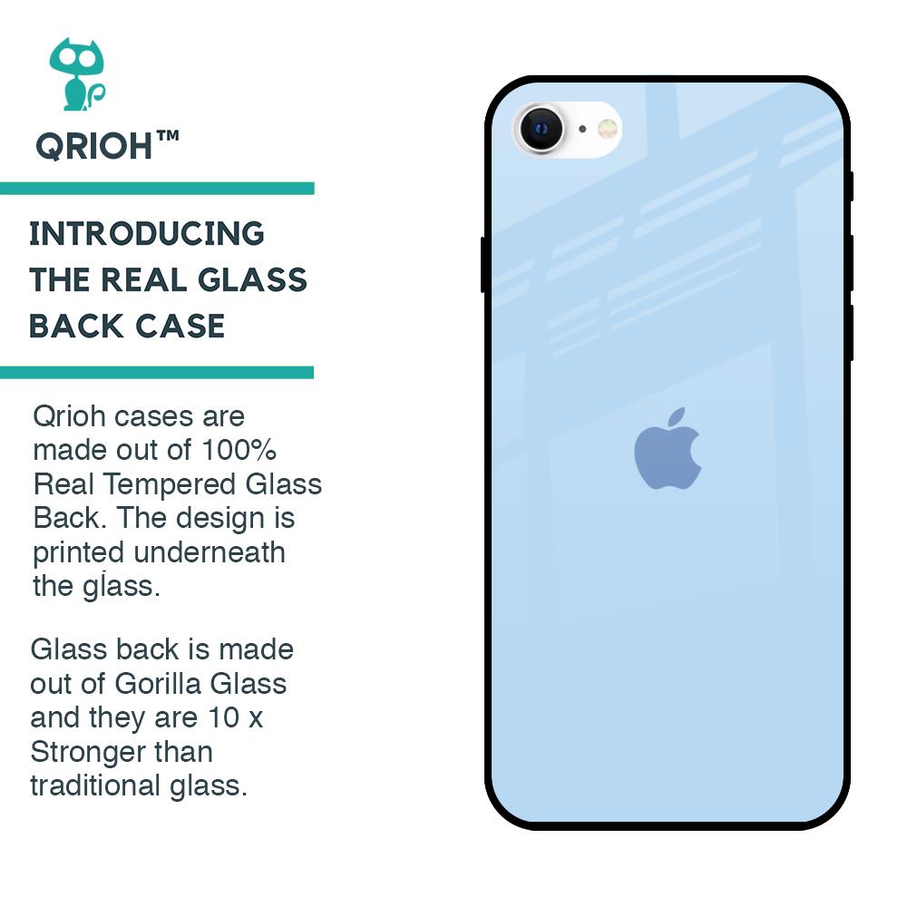 Pastel Sky Blue Glass Case for iPhone SE 2022