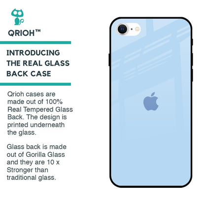 Pastel Sky Blue Glass Case for iPhone SE 2022