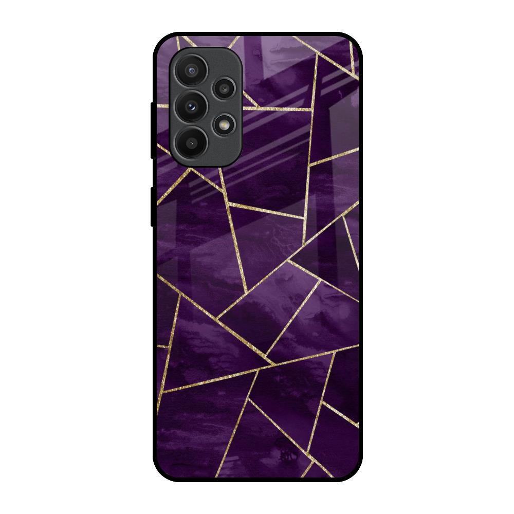 Geometric Purple Samsung Galaxy A23 Glass Back Cover Online