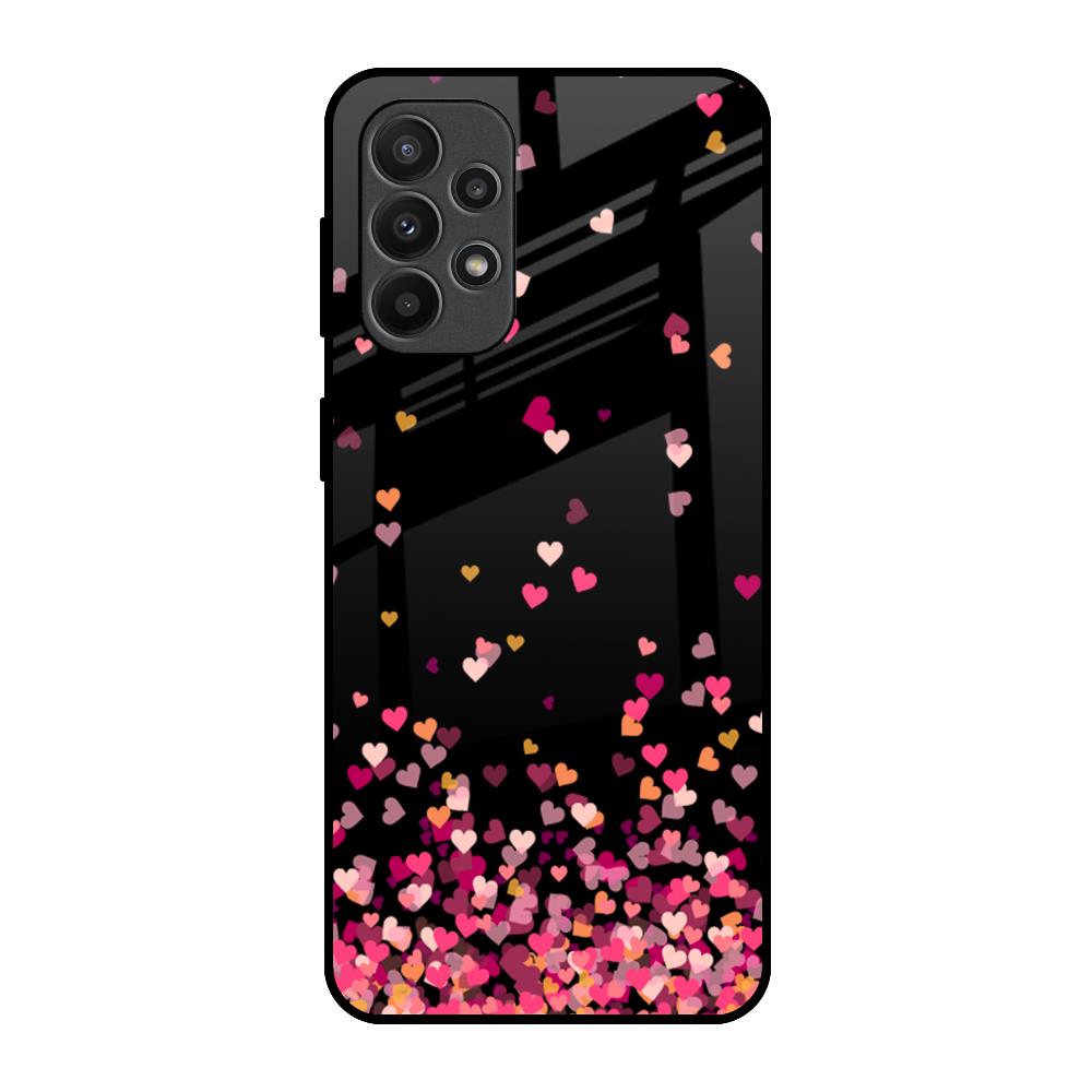 Heart Rain Fall Samsung Galaxy A23 Glass Back Cover Online