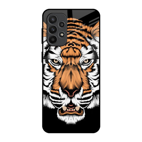 Angry Tiger Samsung Galaxy A23 Glass Back Cover Online