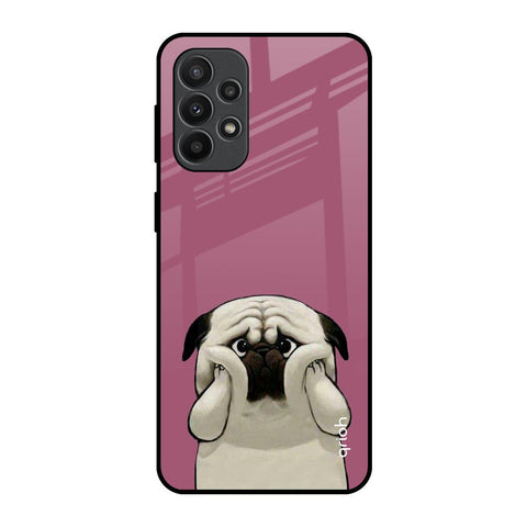 Funny Pug Face Samsung Galaxy A23 Glass Back Cover Online