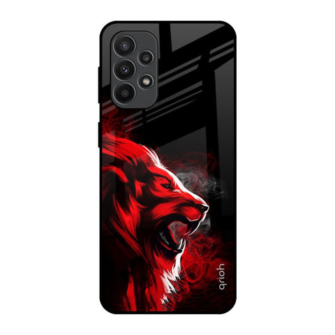 Red Angry Lion Samsung Galaxy A23 Glass Back Cover Online