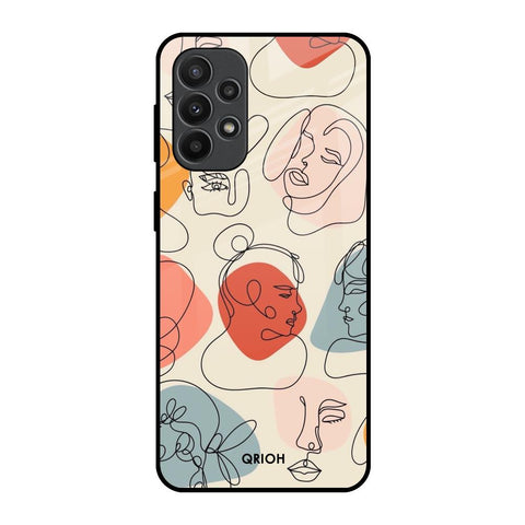 Abstract Faces Samsung Galaxy A23 Glass Back Cover Online
