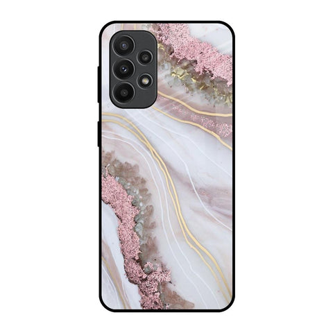 Pink & Gold Gllitter Marble Samsung Galaxy A23 Glass Back Cover Online