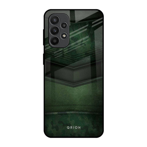 Green Leather Samsung Galaxy A23 Glass Back Cover Online