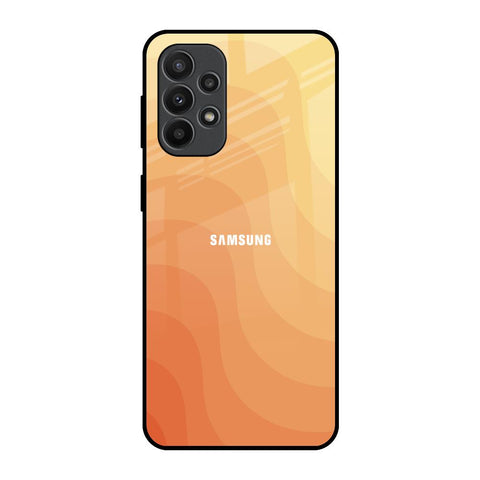 Orange Curve Pattern Samsung Galaxy A23 Glass Back Cover Online