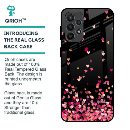 Heart Rain Fall Glass Case For Samsung Galaxy A23