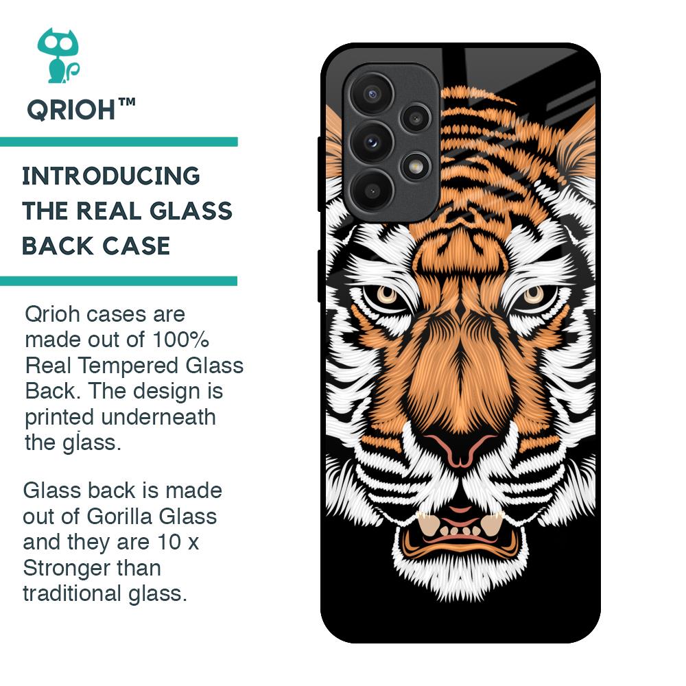 Angry Tiger Glass Case For Samsung Galaxy A23
