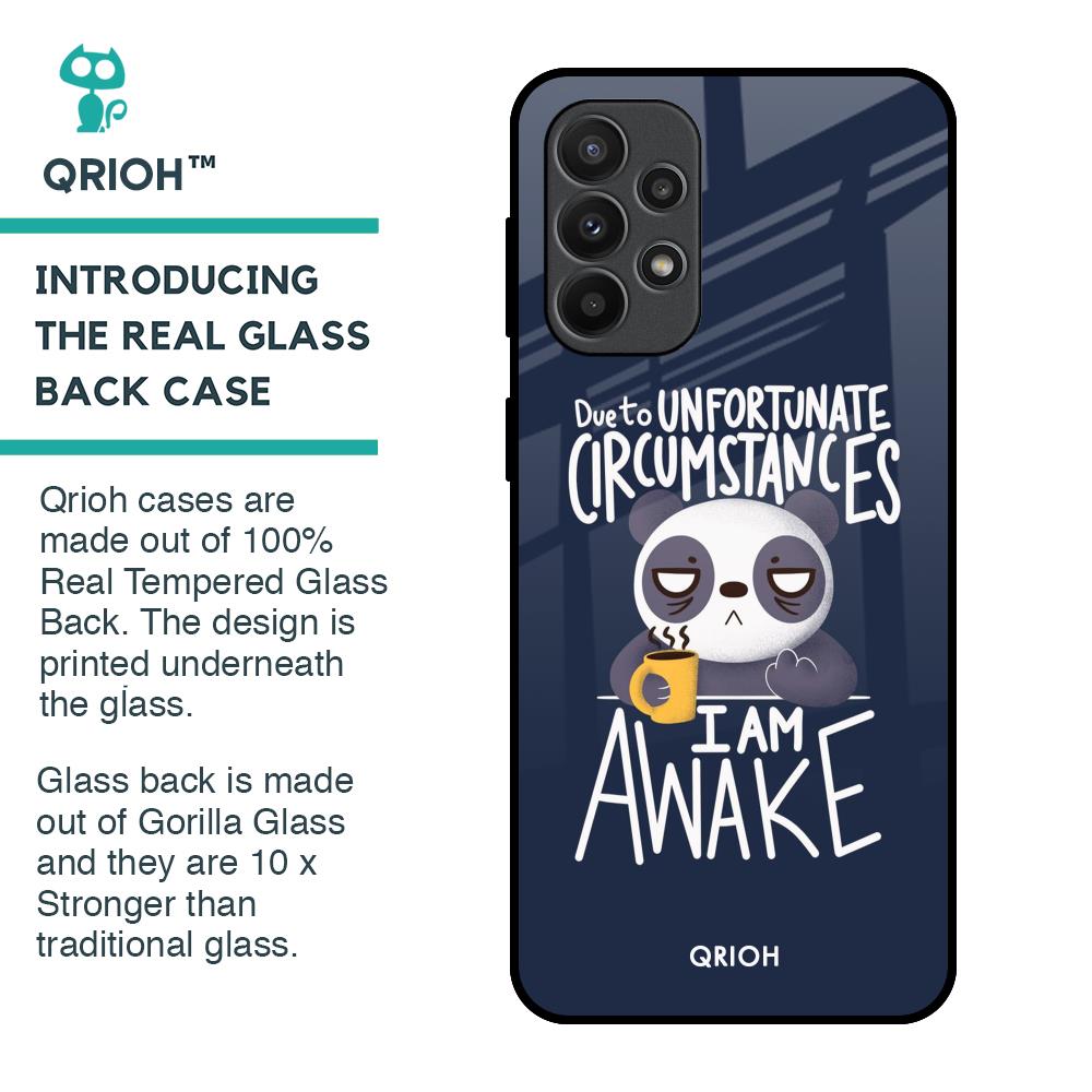 Struggling Panda Glass Case for Samsung Galaxy A23