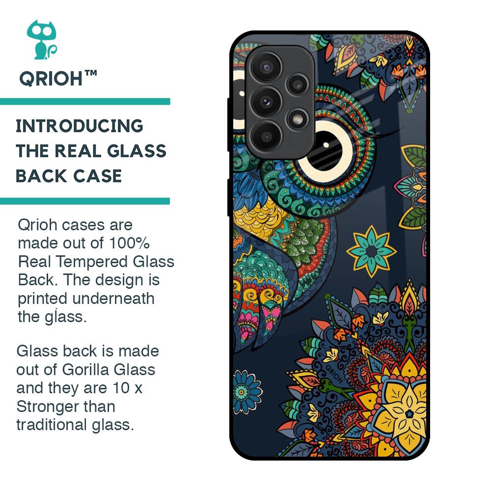 Owl Art Glass Case for Samsung Galaxy A23