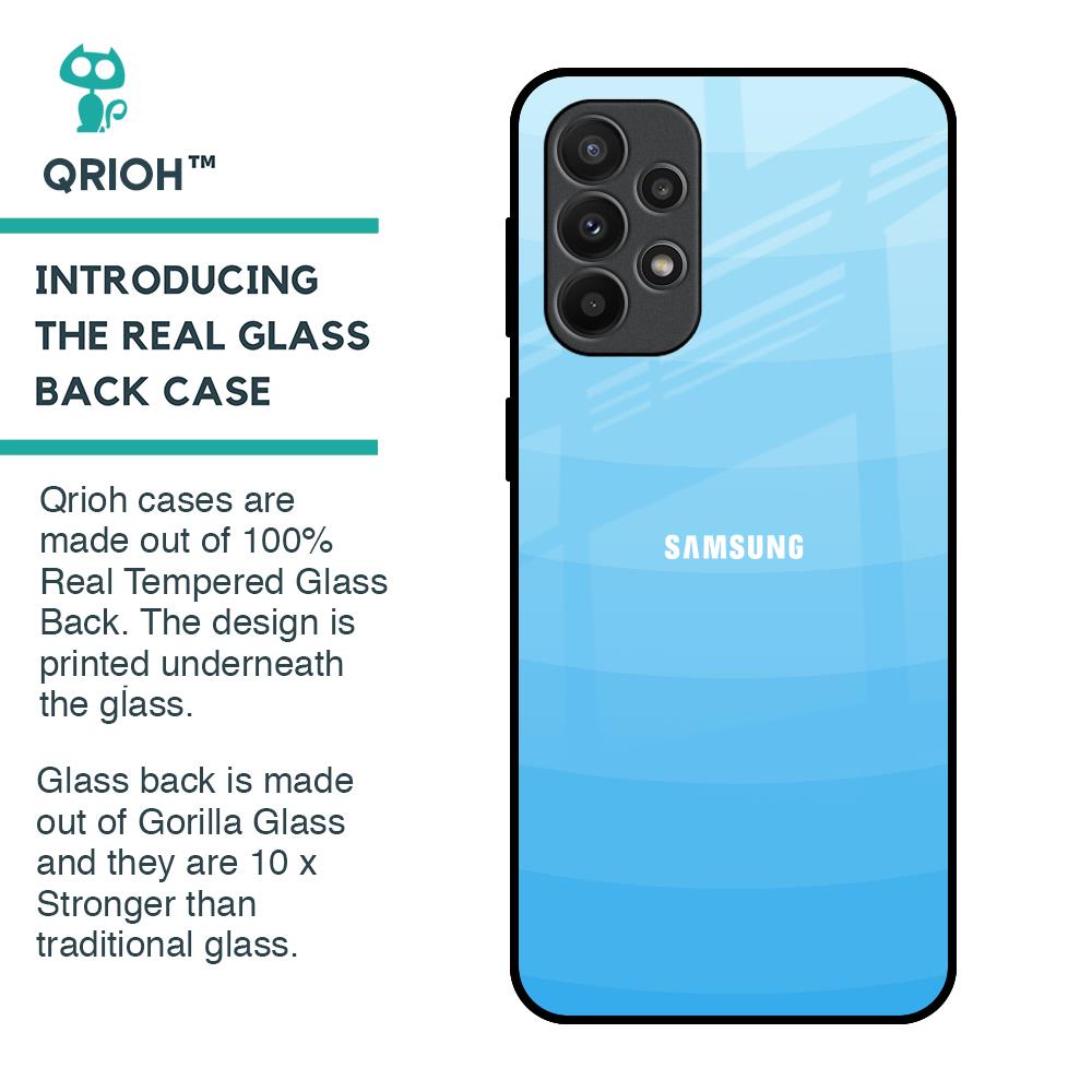 Wavy Blue Pattern Glass Case for Samsung Galaxy A23