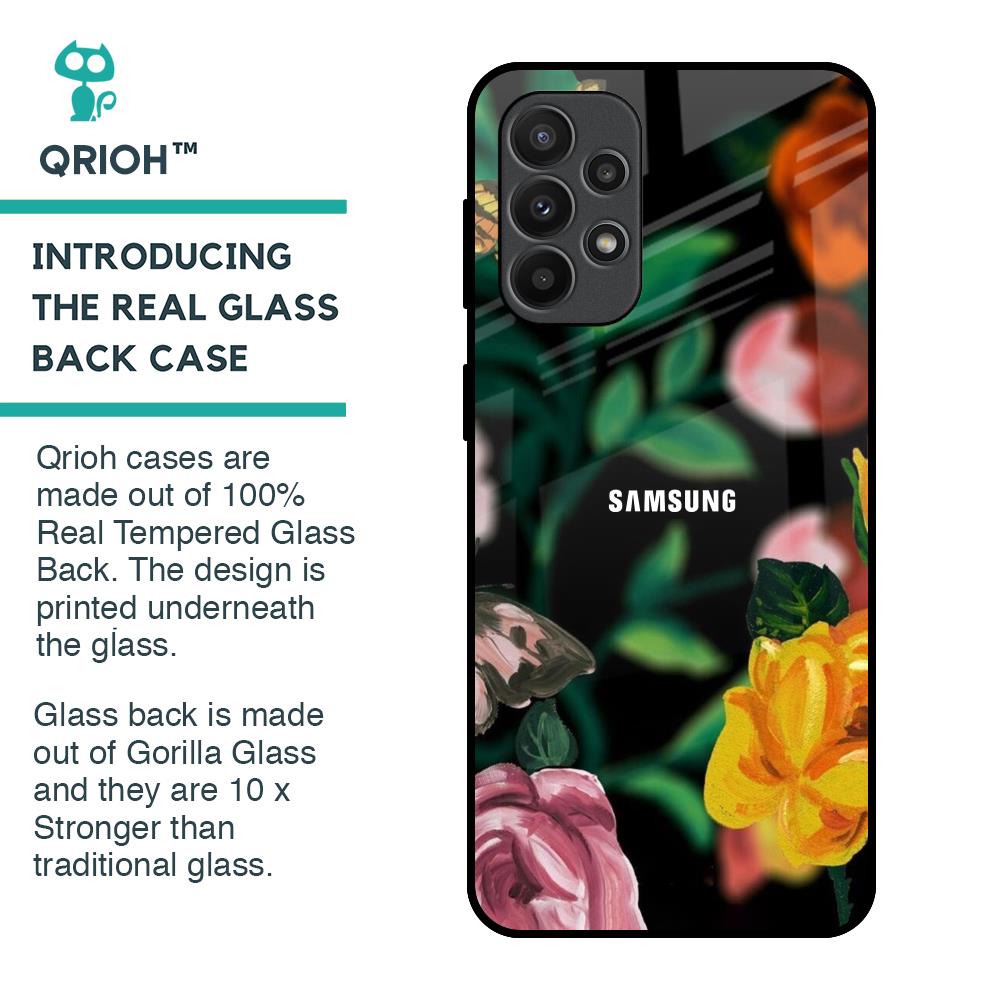 Flowers & Butterfly Glass Case for Samsung Galaxy A23