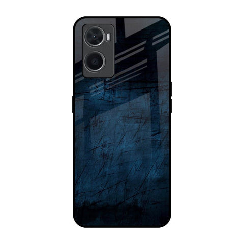 Dark Blue Grunge Oppo A96 Glass Back Cover Online
