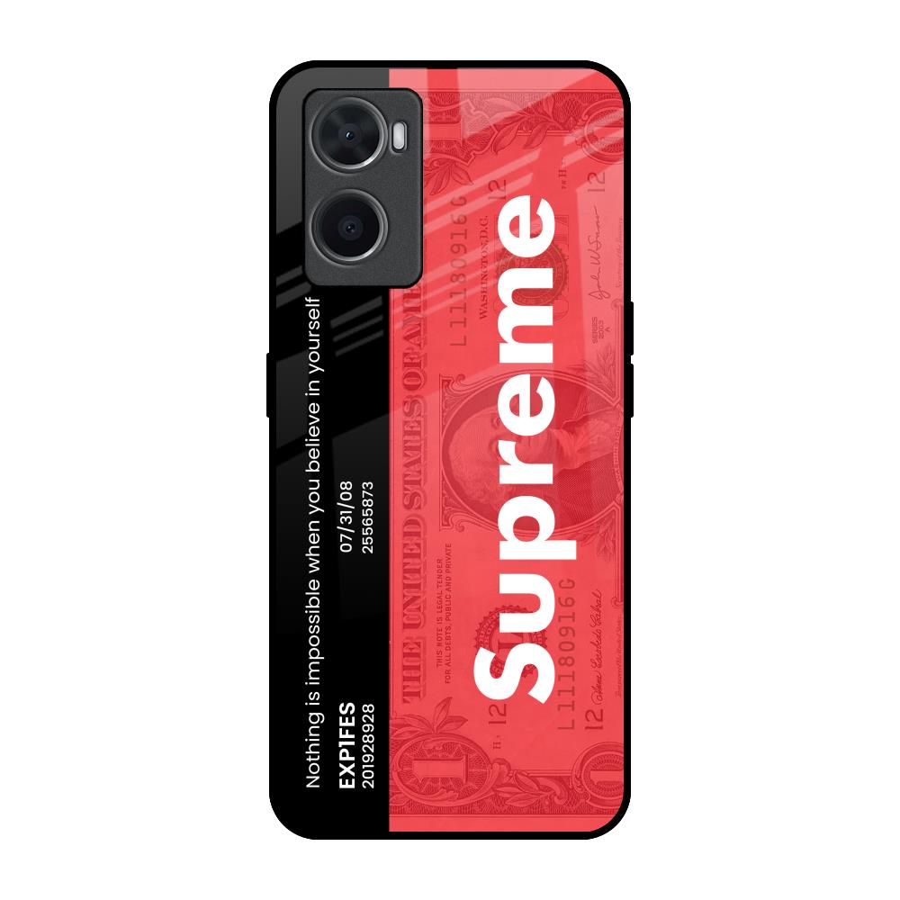Supreme Ticket Oppo A96 Glass Back Cover Online