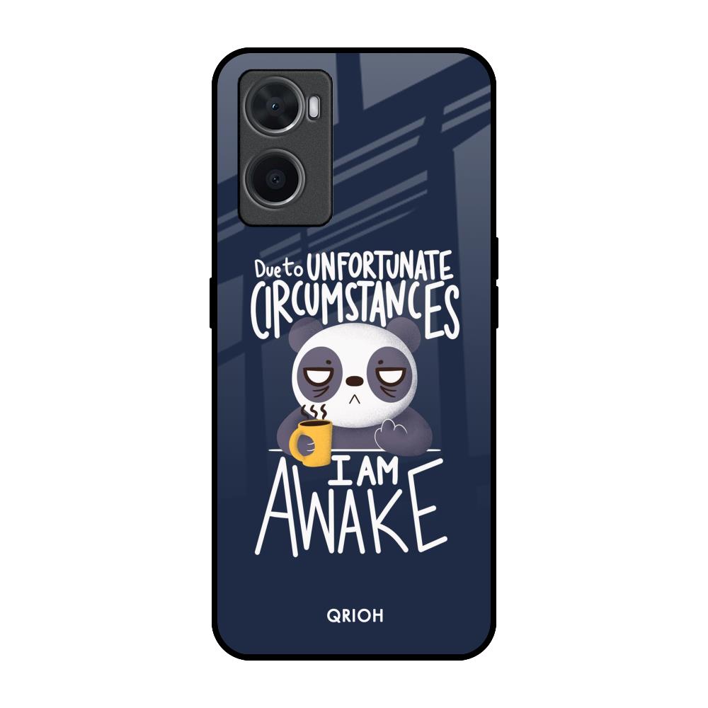 Struggling Panda Oppo A96 Glass Back Cover Online