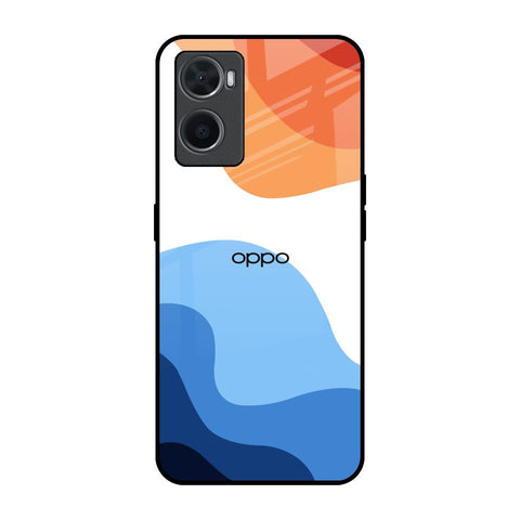 Wavy Color Pattern Oppo A96 Glass Back Cover Online