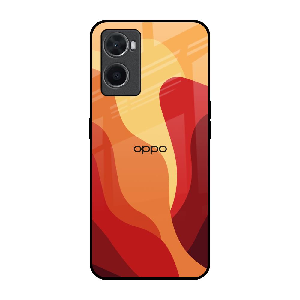 Magma Color Pattern Oppo A96 Glass Back Cover Online