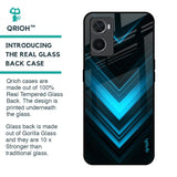Vertical Blue Arrow Glass Case For Oppo A96