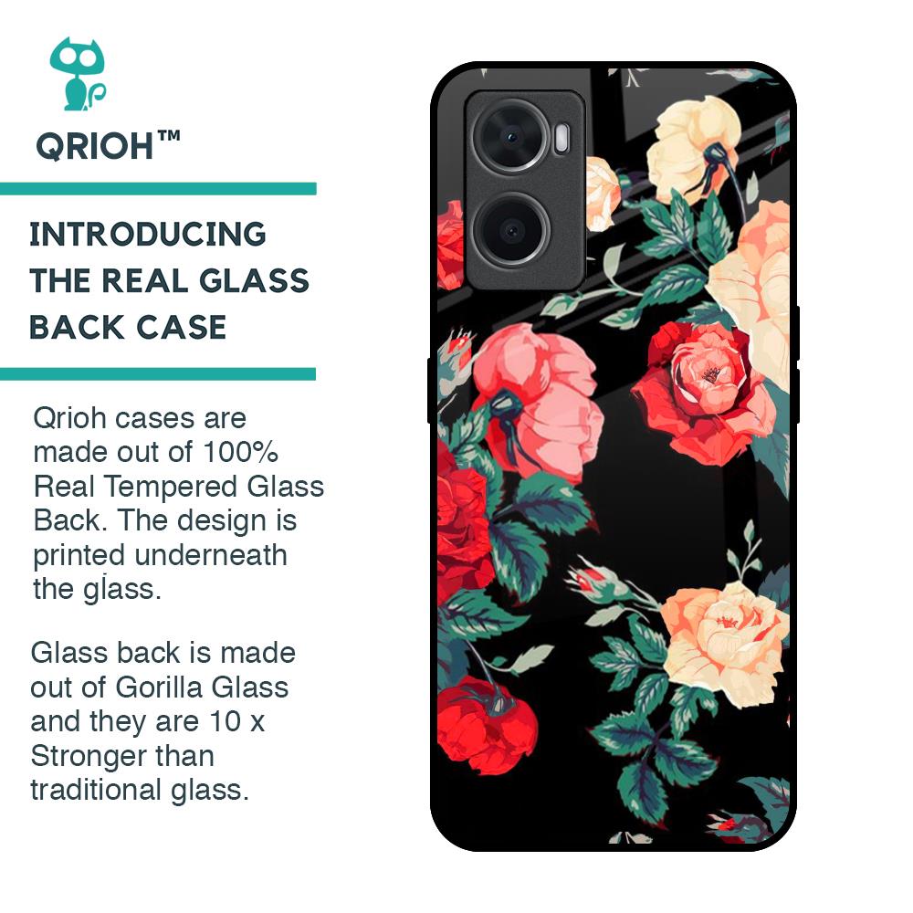 Floral Bunch Glass Case For Oppo A96