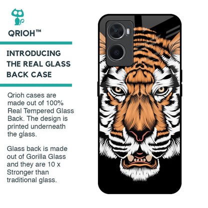 Angry Tiger Glass Case For Oppo A96