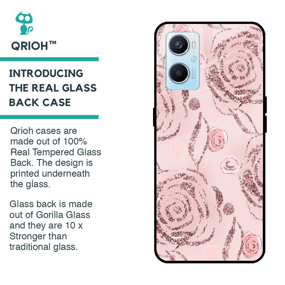 Shimmer Roses Glass case for Oppo A96