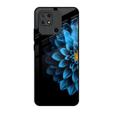 Half Blue Flower Redmi 10 Glass Back Cover Online