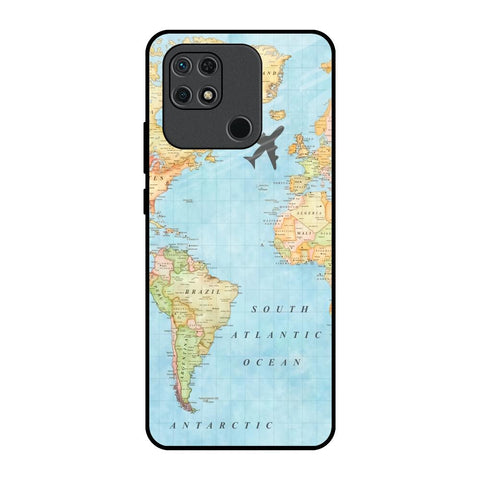 Travel Map Redmi 10 Glass Back Cover Online