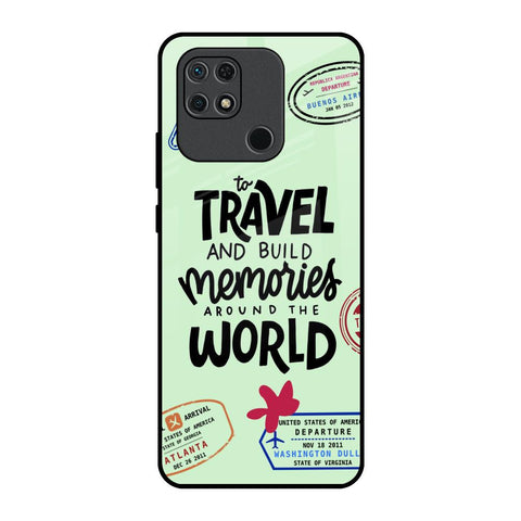 Travel Stamps Redmi 10 Glass Back Cover Online